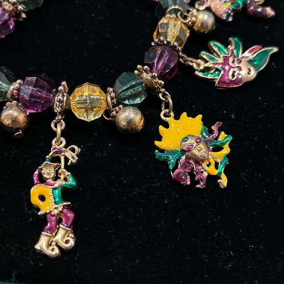 Goldtone Mardi Gras Charm Bracelet - Picture 2 of 4